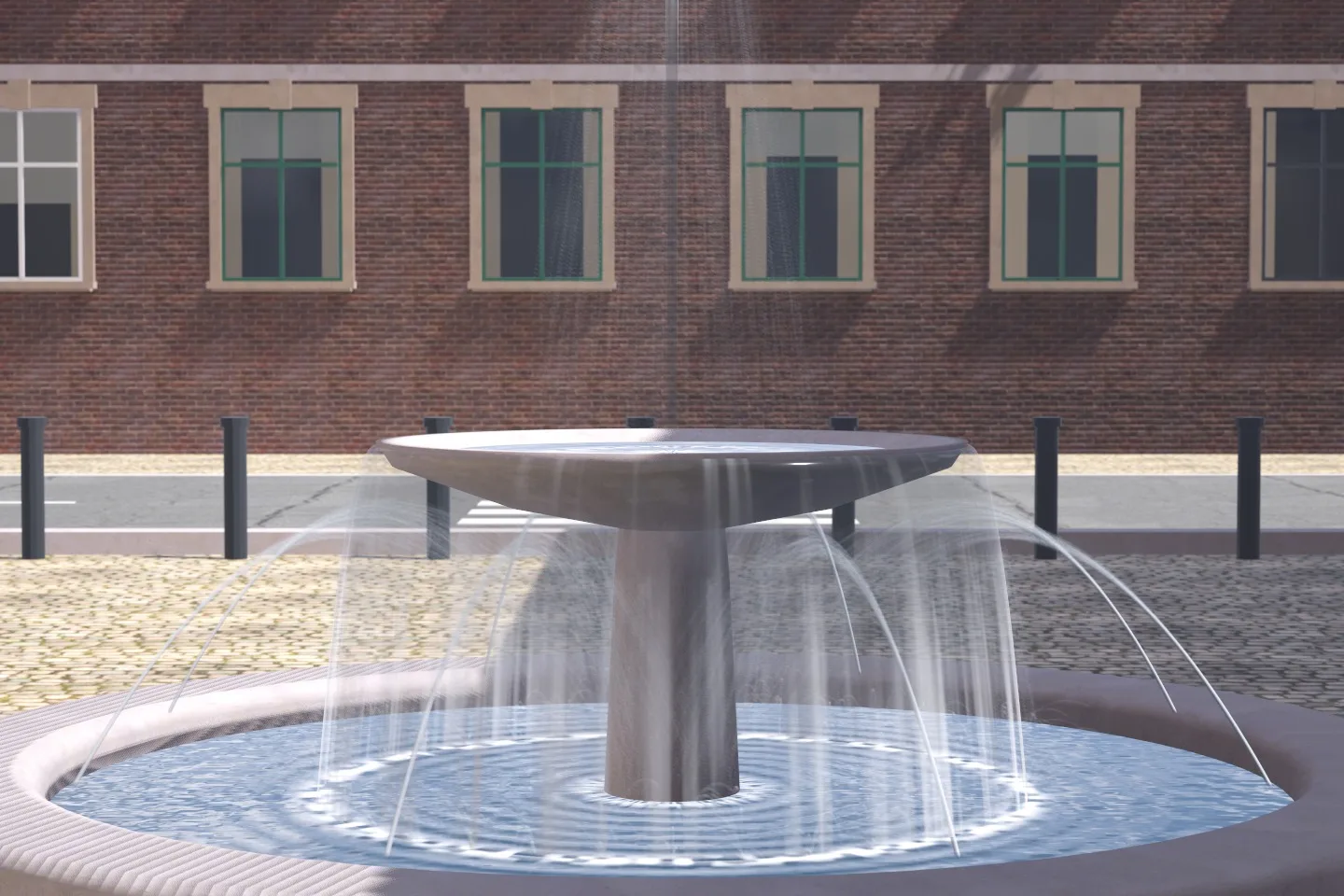 Fountain with silky water