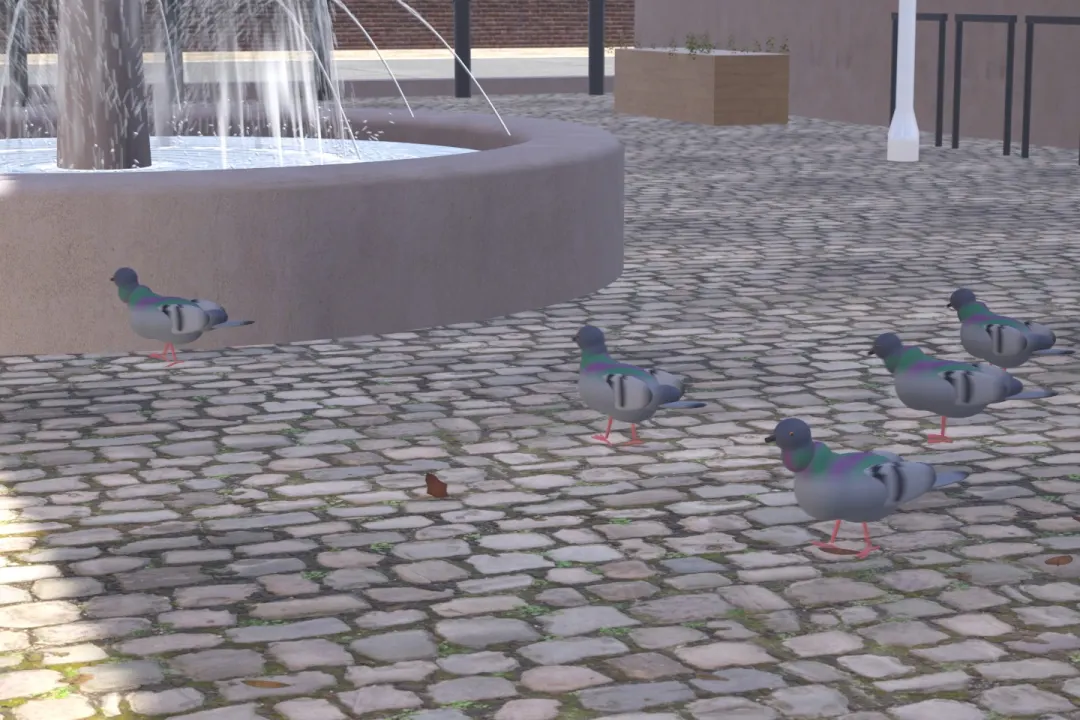 Pigeons at 70 mm in shutter priority.
